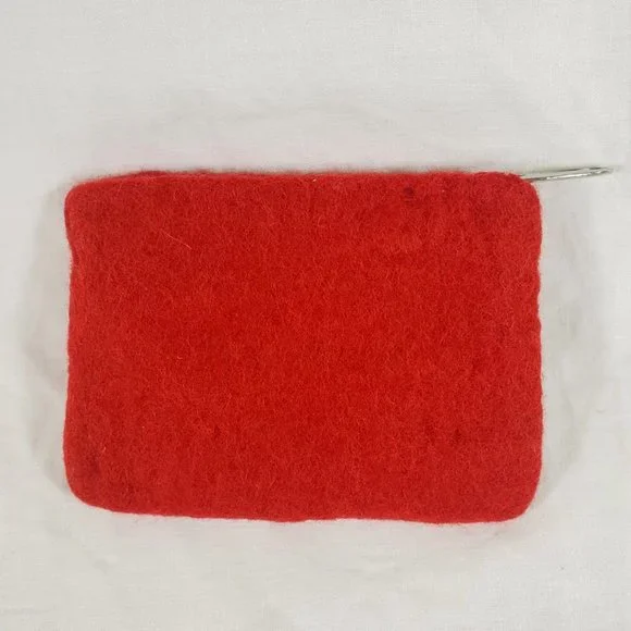Felted Wool Heart Coin Purse Wallet Two's Company Red White Valentine's Day - Picture 2 of 3